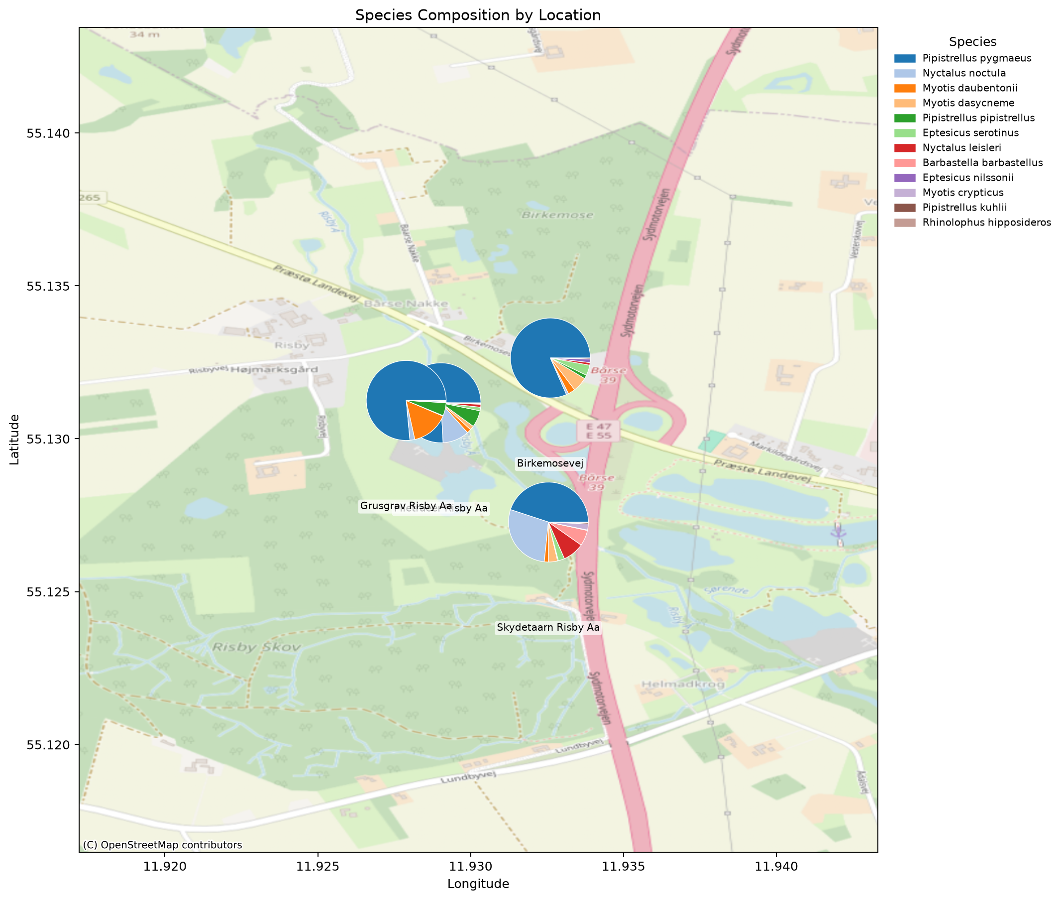 Map species distribution