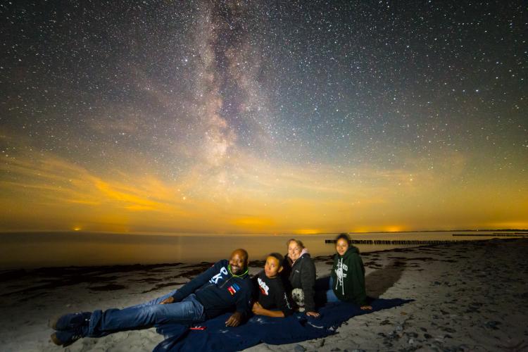 Family on the beach