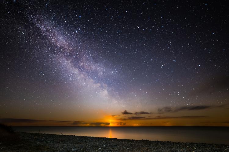 Moon and Milky Way