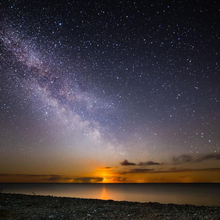 Moon and Milky Way